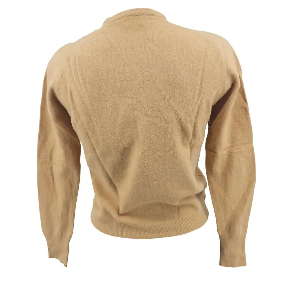 Vintage 50's Garland Dreamspun Wool Knit Sweater Tan Brown Grandmacore XS 3845 - Picture 2 of 7